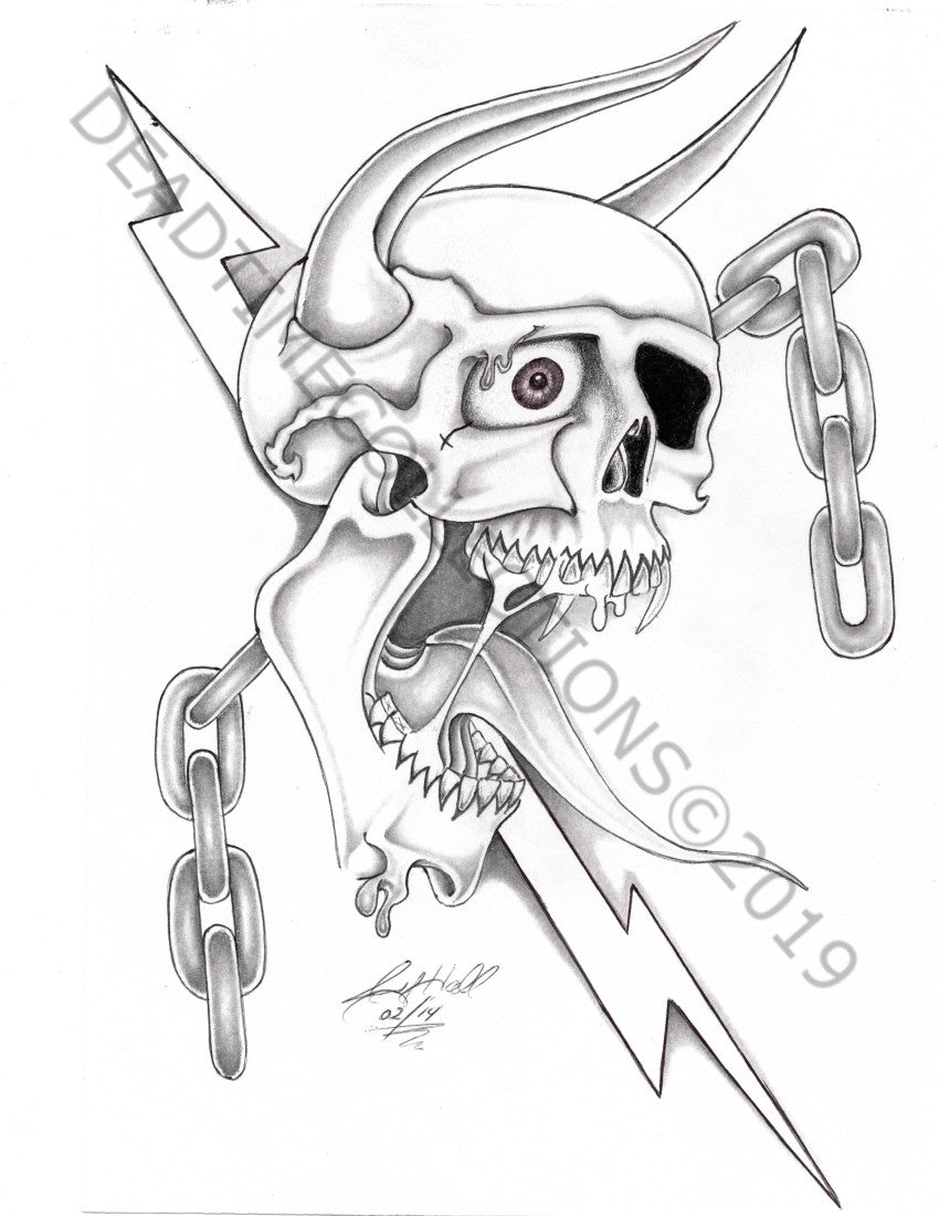 LIGHTNING SKULL & CHAIN